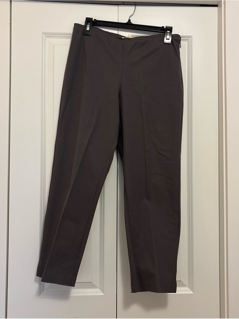 Eileen Fisher Petite Straight-Leg Pants in Charcoal Gray